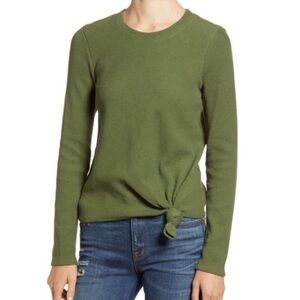 Madewell Green Ribbed Asymmetrical Top - S